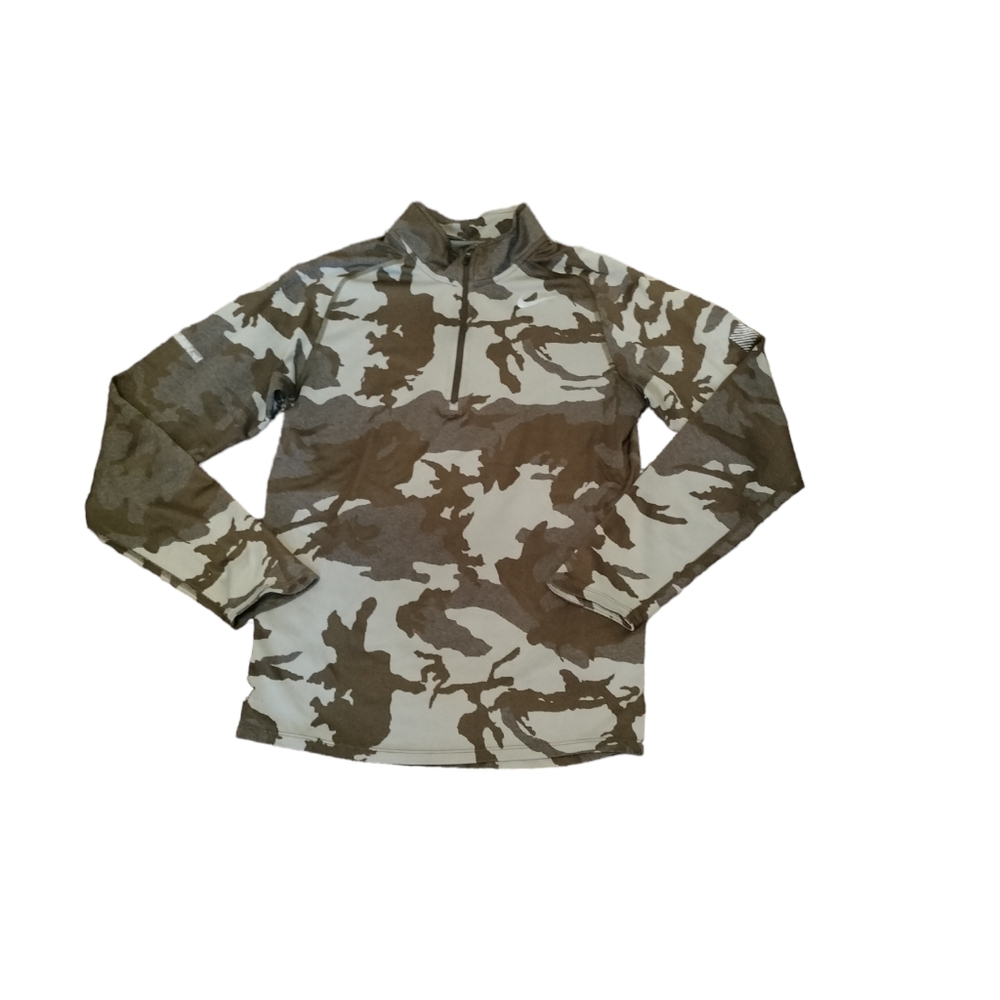 NIKE Dri-FIT Quarter Zip Camouflage Pullover sz S Small Mens Running Camo Run